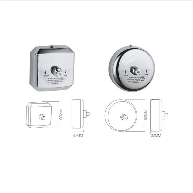 304 Stainless Steel Clothesline Wall mount Folding Clothes Horse Extendable Laundry Hanger Retractable Drying Rack Clothes Rope