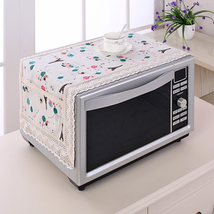 SRYSJS Bunte Baumwolle und leinen Mikrowelle Staub Abdeckung Doppel Tasche Mikrowelle Ofen Abdeckung Handtuch Einfach Sauber: A4