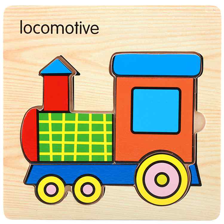 3D Bambini Puzzle giocattolo Di Puzzle Di Legno Bordo Del Fumetto Dei Bambini Intelligenza Traffico Cognitivo Educazione Apprendimento Precoce di legno Giocattoli Di Puzzle: 05