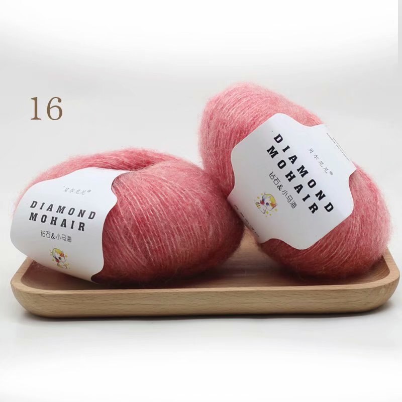 Wolle 260M/0,9MM Garn Baby Weichfaden Schal Schal Gestrickt Lot 1ply Häkeln 25g/Knäuel Mohair Kaschmir Seide Stricken: Rosa