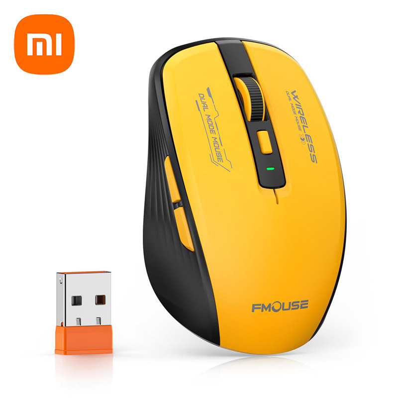 Xiaomi M303L Wireless Bluetooth Mouse 2.4G Dual Mode 1600 DPI Silent Portable Tablet Notebook Mouse For PC Android Ios: Yellow