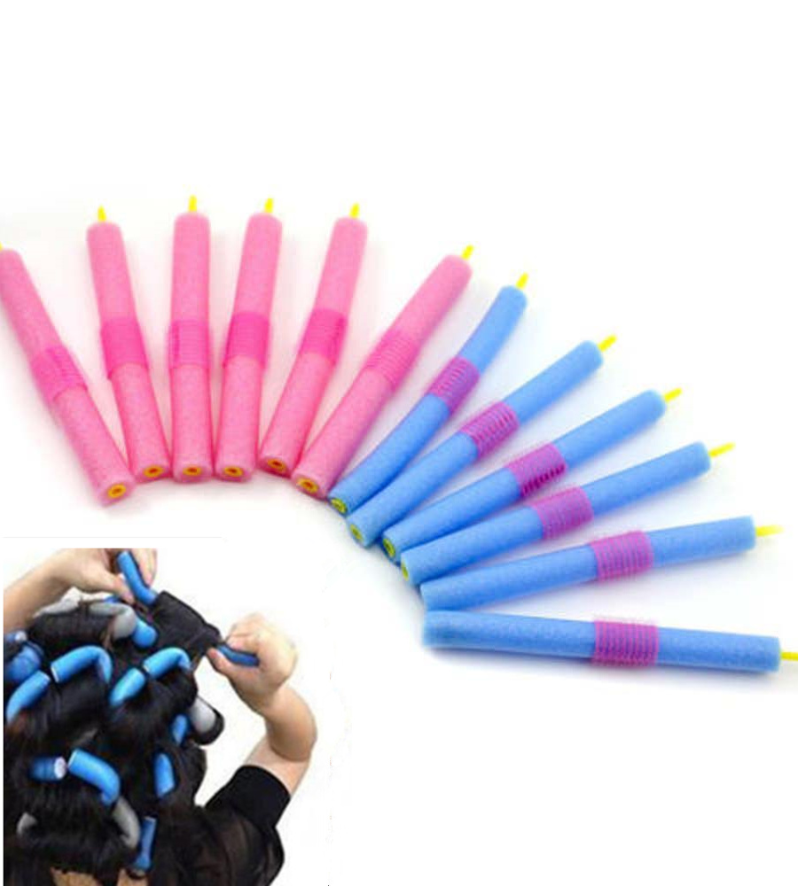 12 X DIY Soft Foam Curlers Makers Bendy Twist Curls Tool Styling Hair Rollers CN
