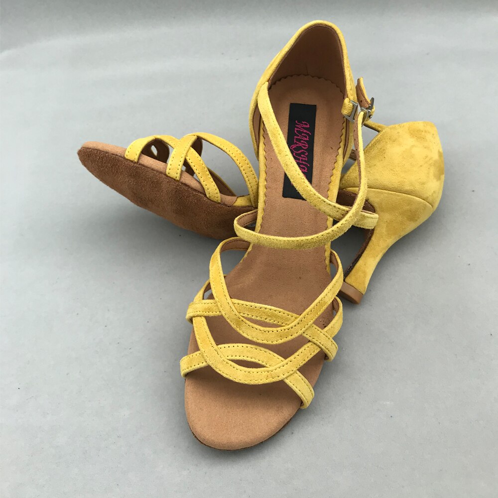 7.5 centimetri tacco Scarpe Da Ballo Latino Scarpe Per le scarpe Da donna Salsa practice scarpe comode scarpe da ballo MS6228YS in Vera pelle