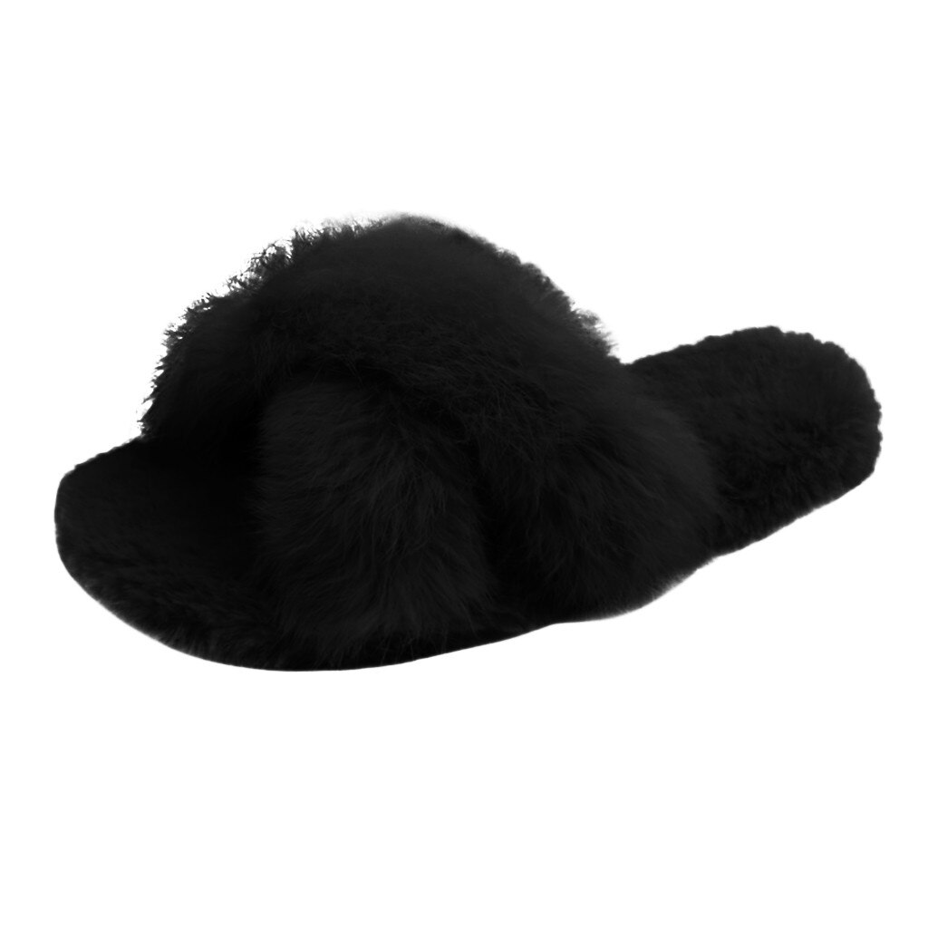 Peuter Kids Baby Meisjes Slippers Bont Slides Schoenen Cross Band Zachte Pluche Fleece Huis/outdoor Warme Thuis Slipper Kinderen kapcie