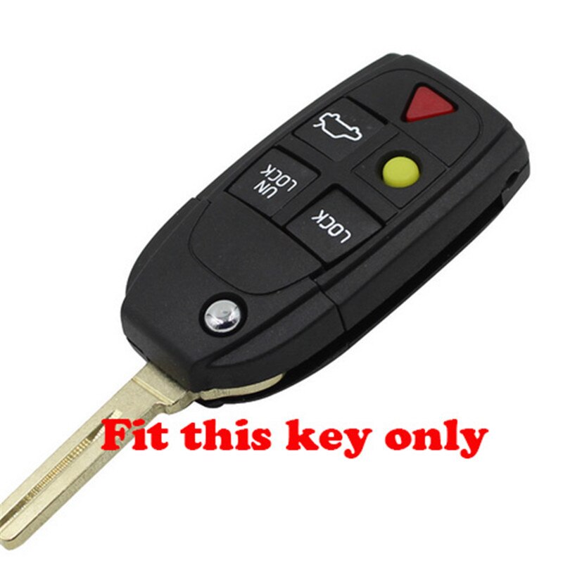 ZAD-funda de silicona para llave de coche, funda protectora para Volvo S80 S60 V70 XC70 XC90 D05 plegable, abatible, 5 botones, mando a distancia