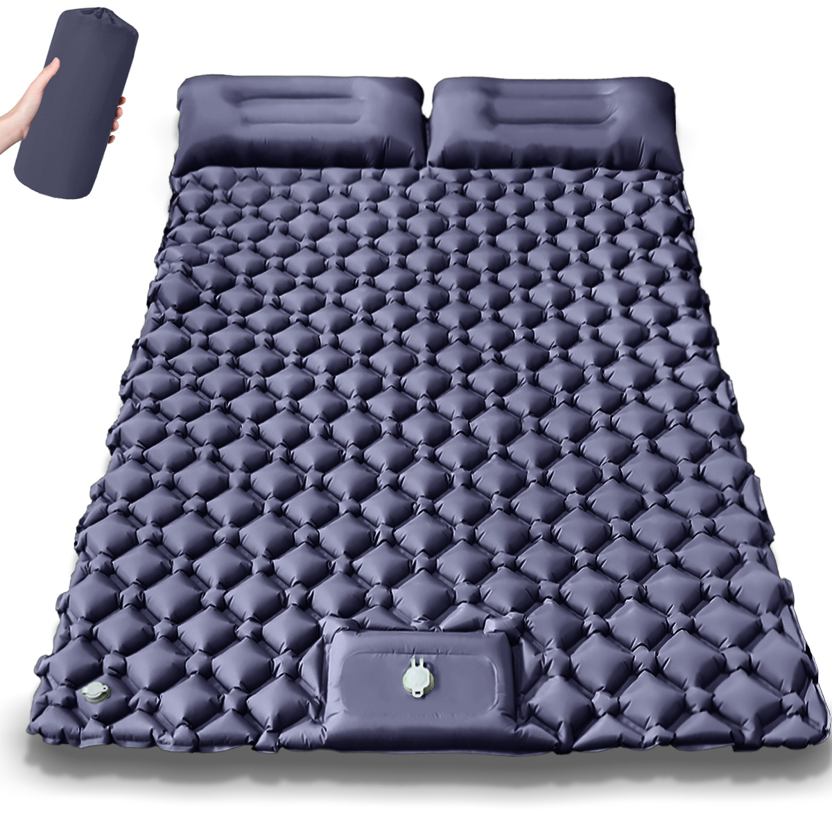 Outdoor Sleeping Pad camping tent Air Mat for Travel Backpacking Hiking Double Inflatable Mattress with Built-in Pillow Pump