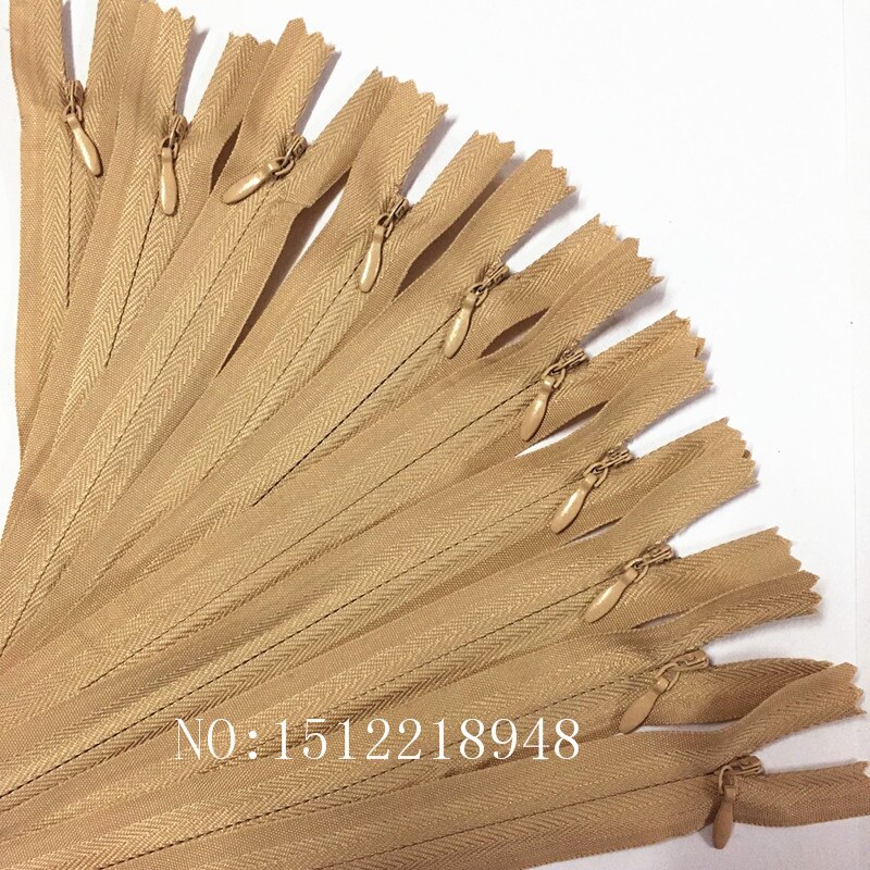50 stücke Bunte Nylon 3 # Geschlossenen Ende Unsichtbaren Reiß 12 zoll (30cm) schneider Nähen Handwerk 20 Farbe: khaki