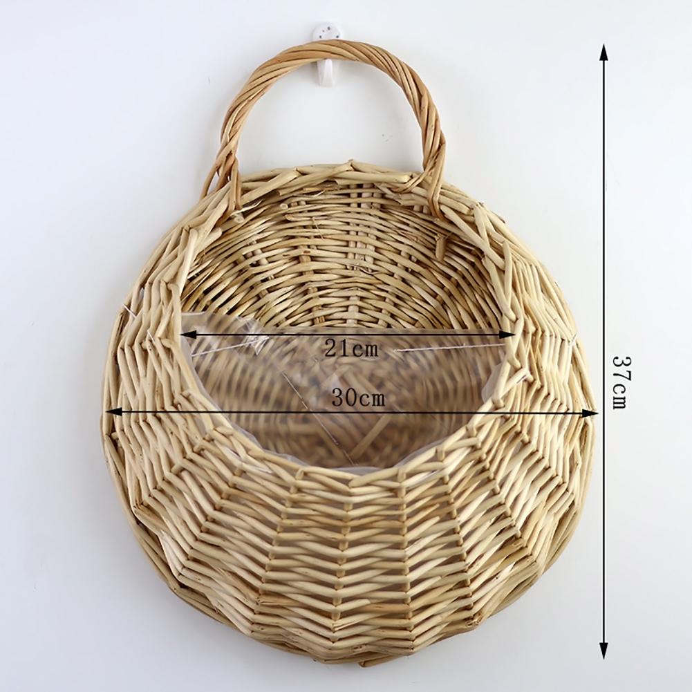 Natural Wicker Rattan Hanging Basket Flower Pot Hand Made Plant Pot Basket Holder Laundry Basket Vase Container Home Decoration: B