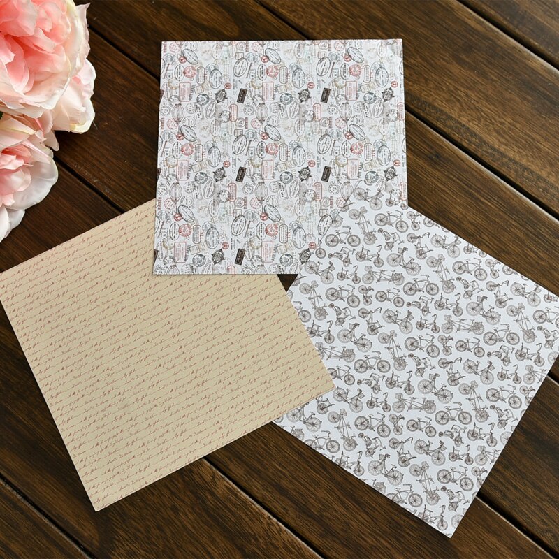 KLJUYP 12 Vellen Laat Is Reizen Scrapbooking Pads Papier Origami Art Achtergrond Papier Card Making DIY Plakboek Craft