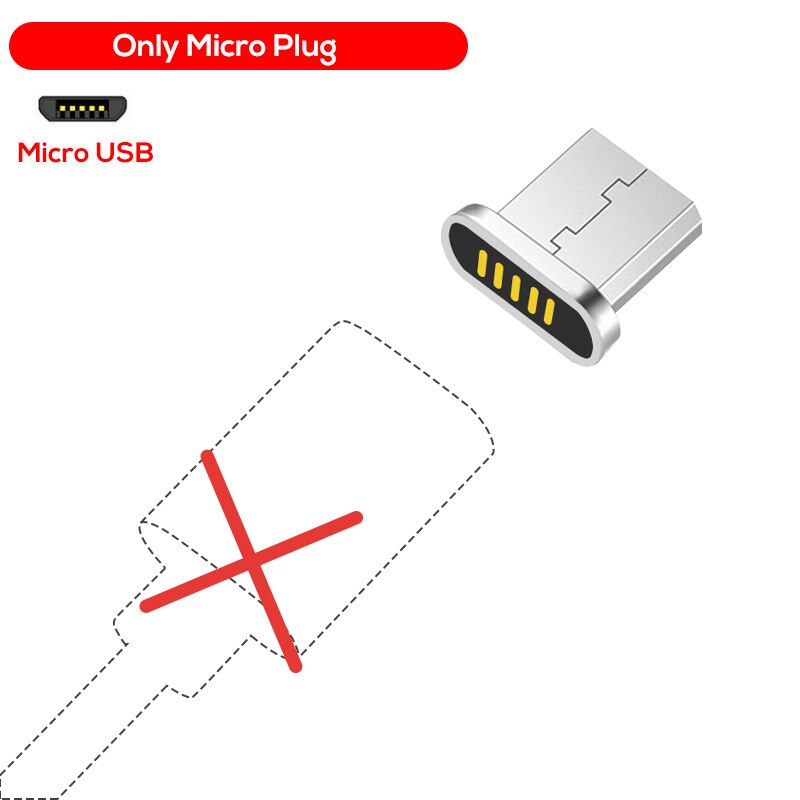 TOPK 1M 2M 2.4A Magnetische Mikro USB Kabel, aufgerüeingestellt Nylon Geflochtene LED-anzeige USB Ladekabel für Mikro USB Handys Für Samsung: nur Spitze / 1M
