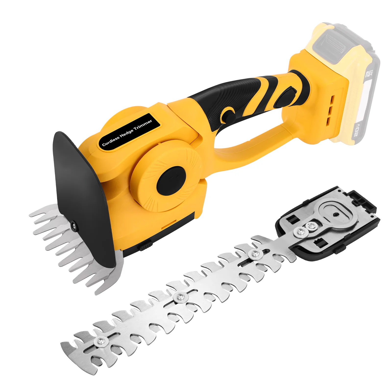 2-- in- -1- handheld lawn trimmer, cordless electric hedge trimmer for yard, garden, lawn care for dewalt , 20-v battery (battery not included): Default Title
