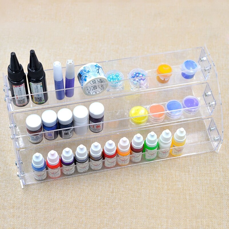 2-7 Tiers Clear Acrylic Liquid Pigment Bottles Storage Box Organizers Lipstick Jewelry Display Holder Nail Polish Rack