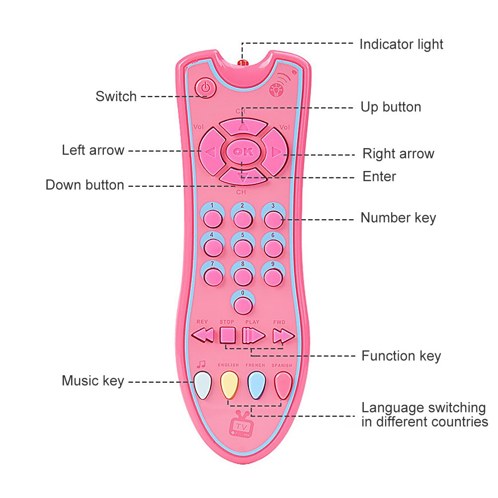Baby Vroege Educatief Speelgoed Muziek Mobiele Telefoon Tv Afstandsbediening Vroege Elektrische Nummers Afstandsbediening Leren Machine Speelgoed Baby