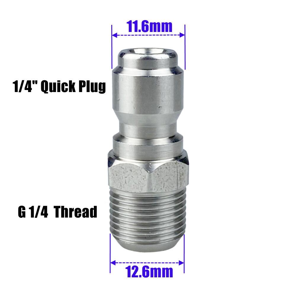 Brass 1/4" Quick Plug &amp; Disconnect Adaptor Pressure Washer Hydraulic Couplers Nozzle Connector For Garden Irrigation Washing