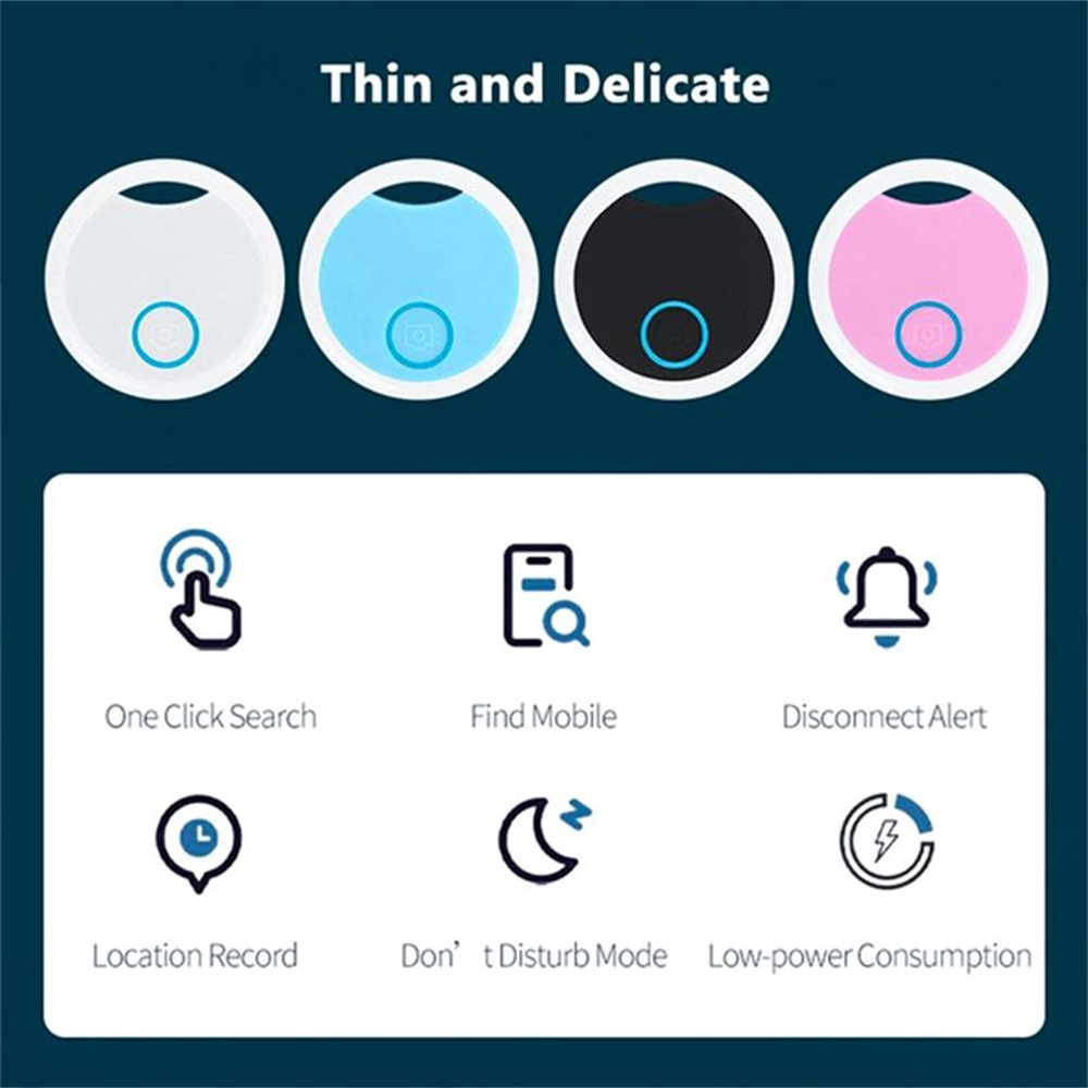 1Pcs Mini Tracking Apparaat Anti-Verloren Alarm S8 Ronde Bluetooth Smart Tracker Kind Finder Pet Tracker Draadloze Twee-Manier Locator