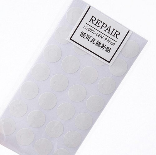 10 -pack 280 gaten diy gat reparatie stickers losse bladen  a4 a5 a6 notitieboek ring stickers kinderzegel stickers papieren label: Wit