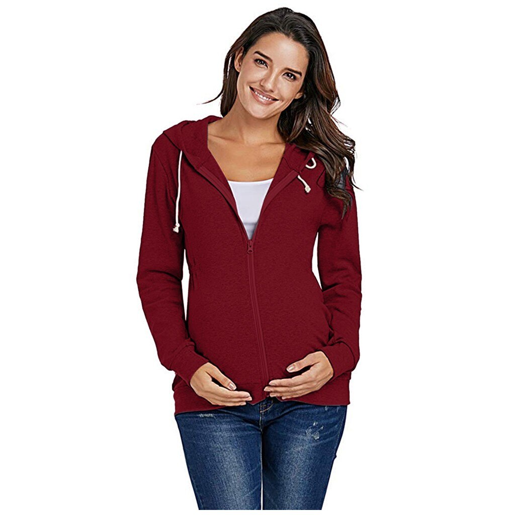 Maternity Blouses And Tops For Pregnant Maternity Tops For Pregnancy Tops Zipper Hoodie Blouse Sweatshirts Top Clothes Y1016