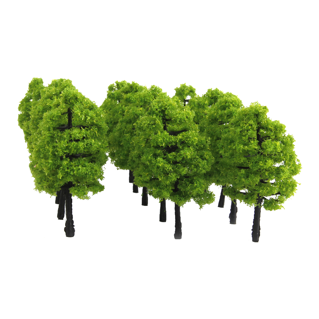 20x Railway Trees Scenery Model Green Tree HO 1:100 Scale Landscape Layout: Light Green