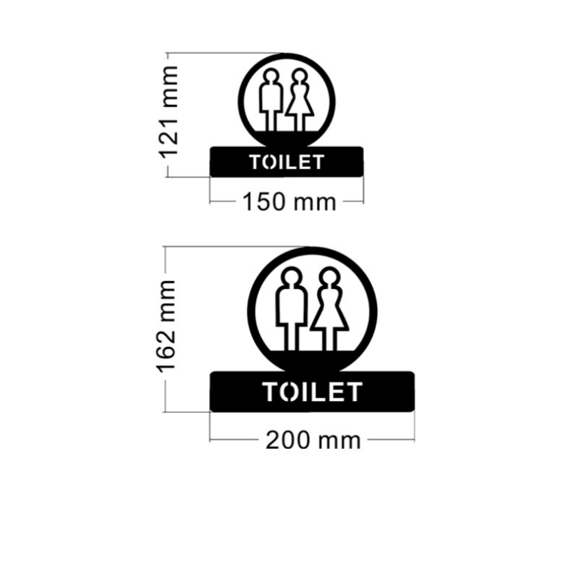 Ausgehöhlte Toilettenschilder, kreatives Türschild, Herren- und Damen-Badezimmer-Erinnerungsschild, Wandaufkleber, öffentliche Toilette, WC-Beschilderung