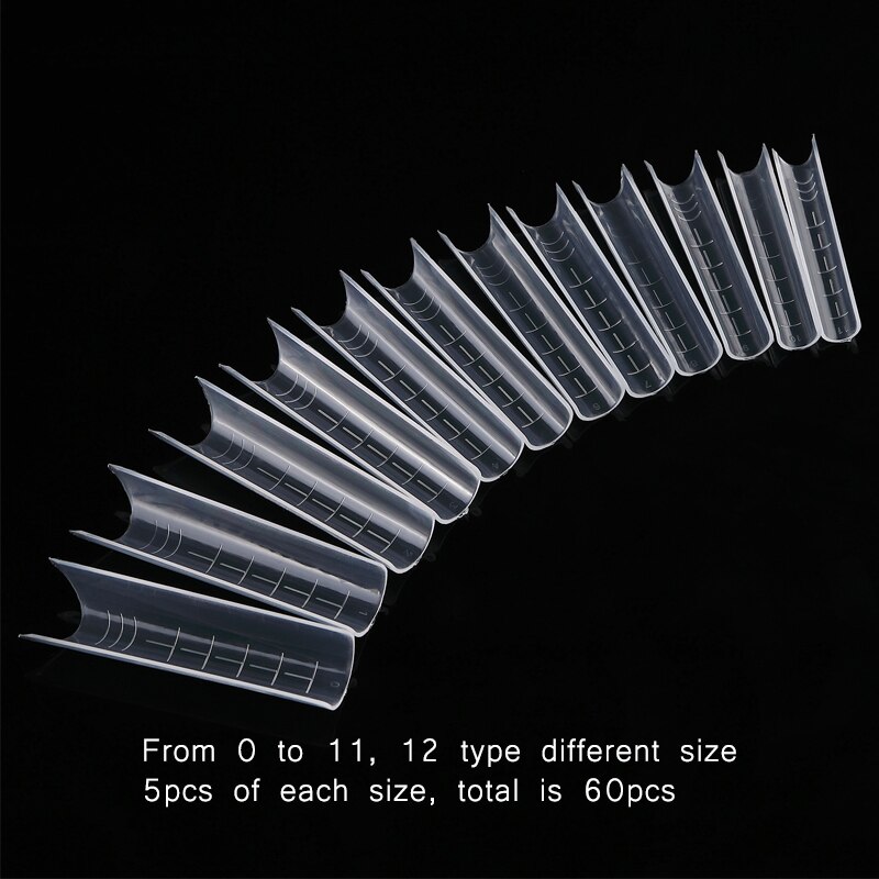 120Pcs Extension Nail Forms Poly Nail Gel Builder Mold Quick Building Nagels Vormen Manicure Gereedschap Acryl Kunstnagels Tips verlengen: 60pcs-bag