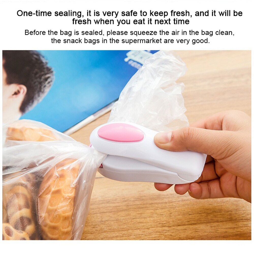 Draagbare Mini Sluitmachine Plastic Snack Pakket Opbergtas Sealer Capper Voedsel Opslag Verse Houden Keuken Gereedschap Seladora