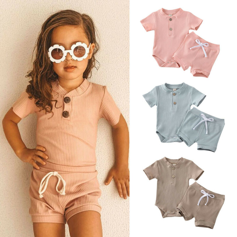 Kind baby jongen meisje kleding romper bodysuit shorts outfits zomerset