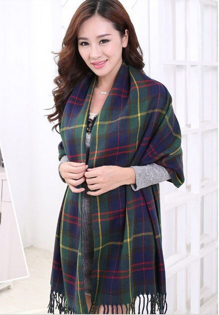 RUNMEIFA vrouwen Winter Stole Plaid Sjaals Tippet Wraps Wol Dames Sjaal Vrouwen Classic Halsdoek Sjaals foulard femme: 8