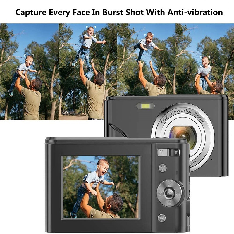 HD 1080P 2.4 pollici Mini fotocamera professionale per fotografia videocamera digitale portatile 16x Zoom digitale portatile per Set di fotocamere Vlog