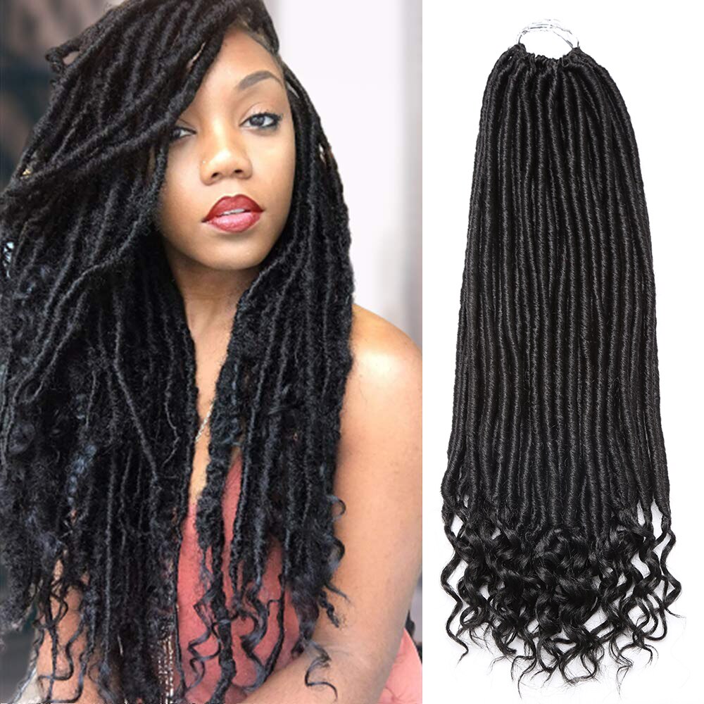 Synthetic Ombre Crochet Braids Hair Goddess Faux Locs Crochet Hair Dreadlocks Hair Extensions Soft Locs Hair Braids For Black