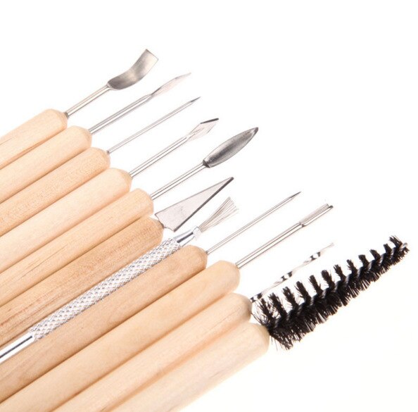 11Pcs Clay Sculpting Set Wax Aardewerk Carving Tool Aardewerk Keramiek Gereedschap Polymeer Shapers Houten Handvat Boetseerklei Gereedschap