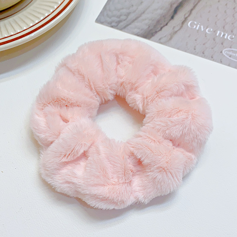 Banda ancha para el cabello de felpa suave y sólida para mujeres y niñas, coleteros, lazo para el cabello, banda de goma esponjosa, accesorios para el cabello de: Gris