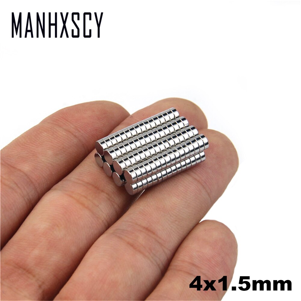 100pcs Neodymium N35 Dia 4mm X 1.5mm Strong Magnets Tiny Disc NdFeB Rare Earth For Crafts Models Fridge Sticking magnet 4x1.5mm