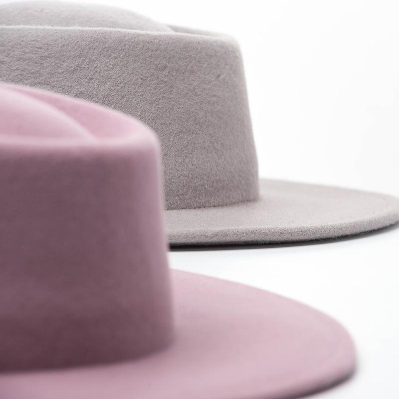 100%  ull fedorahattar kvinnor toppmössa kvinnliga vintage breda rand damer vintage hattar märke svart fedora
