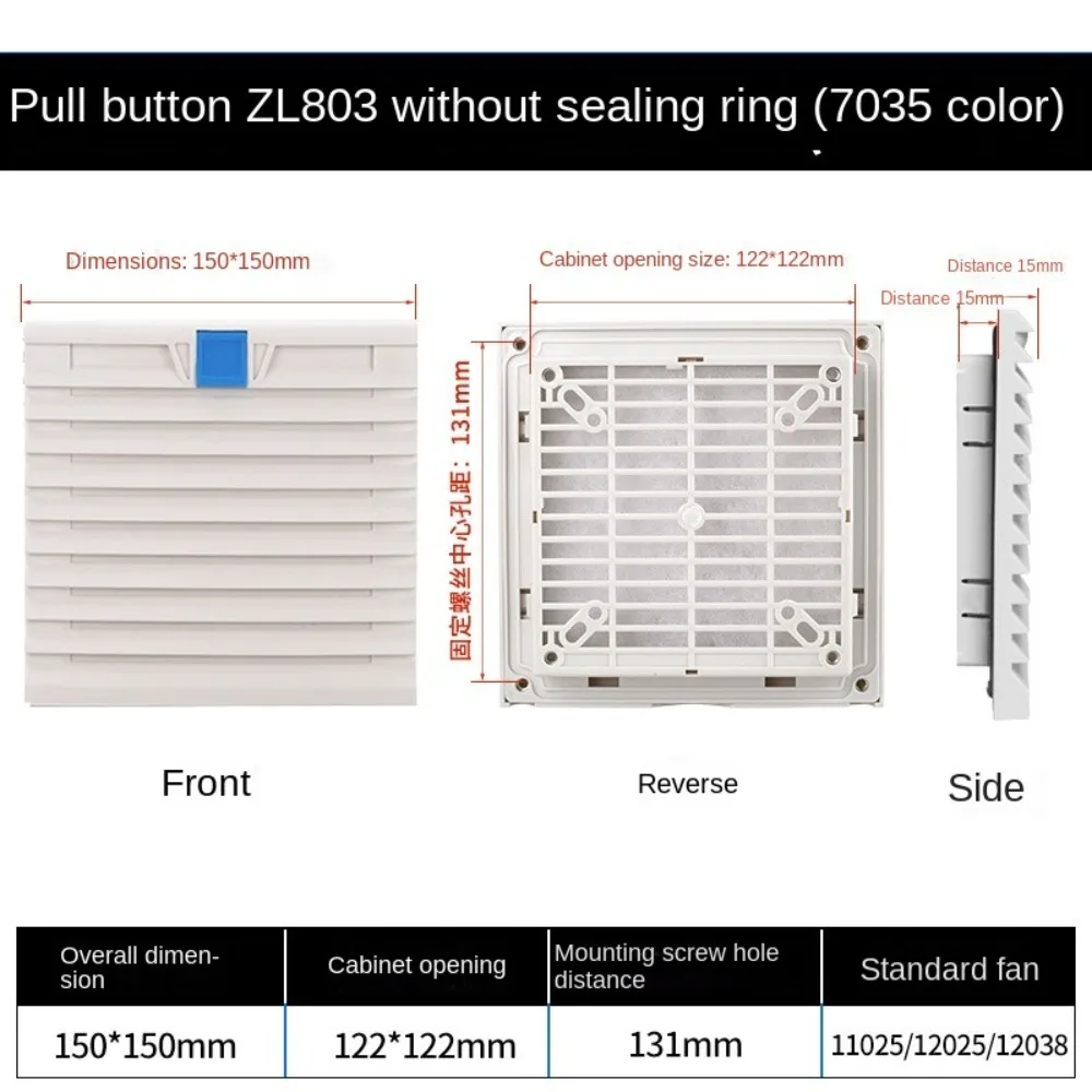 Sistema di ventilazione dell'aria Filtro di ventilazione per armadio ABS bianco senza persiane della ventola Filtro della ventola della griglia della ventola: Lavanda