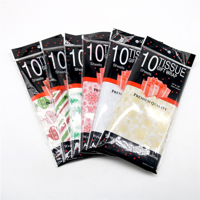 10 Sheets/bag Tissue Paper DIY Handmade Craft Paper Flowers Packing Wedding Festive Party Xmas Home Decor Supplies 50*66 Cm