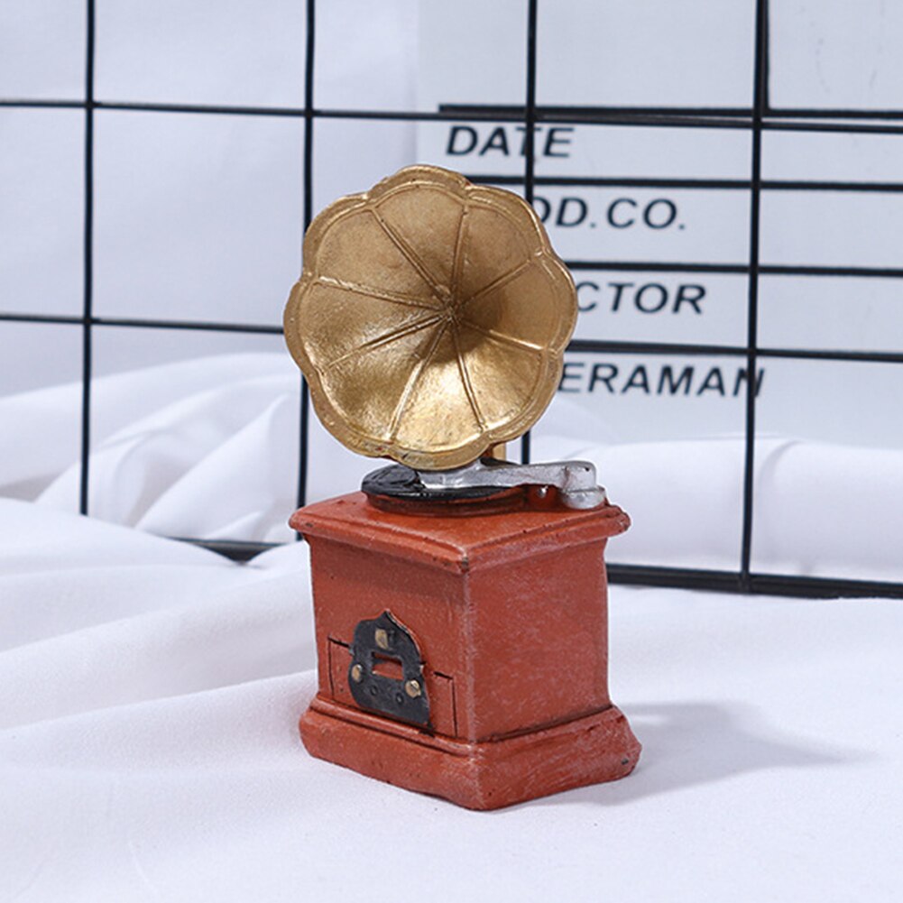 Vintage Mini Resin Crafts Phonograph Camera Piano Radio Model Nostalgia Living Room Home Decor Photo Prop