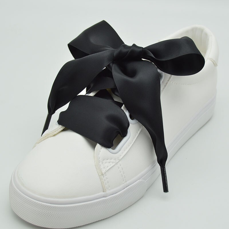 4 cm Verbrede Zijde Satijn Schoenveters Gladde Grote Strik Brede Veters Trend Schoonheid Wit Casual Sneaker Leren Schoenen Veters: Rood / 140Cm