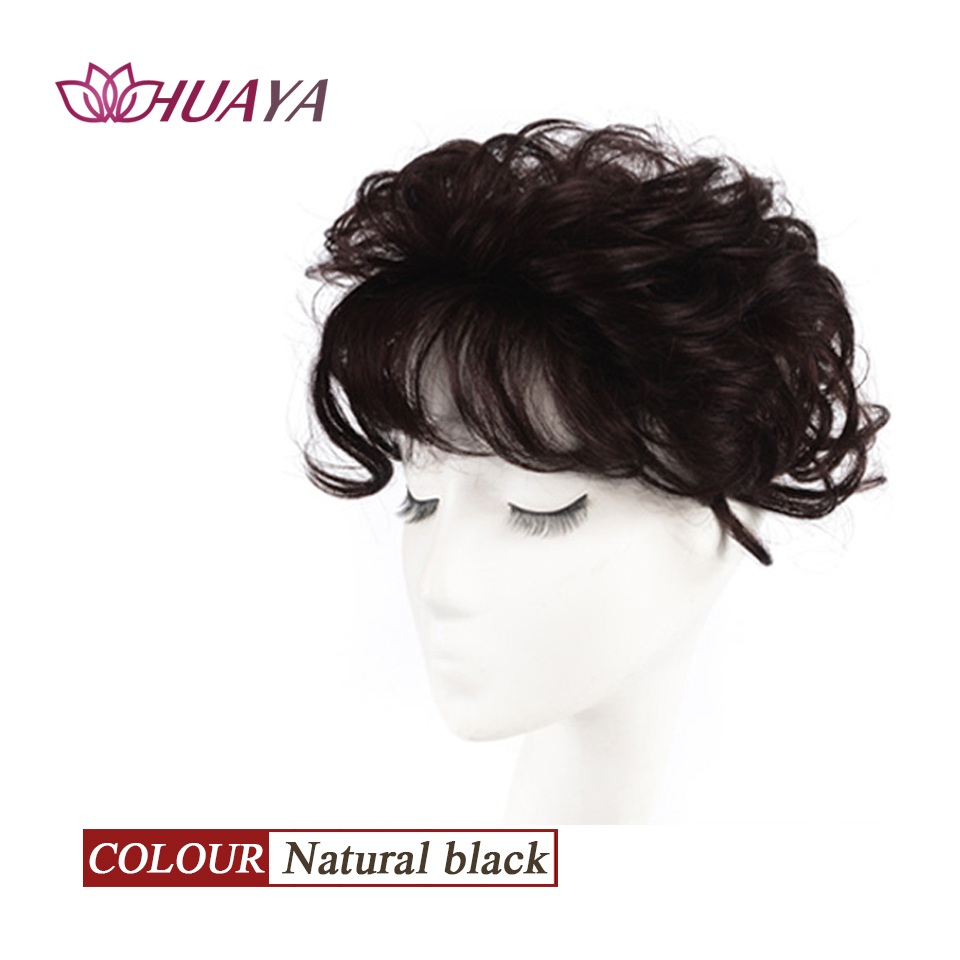 HUAYA – perruque demi-tête tissée à la main, Invisible, sans couture, Extension de cheveux, filet respirant, courte et ondulée: T1B/613