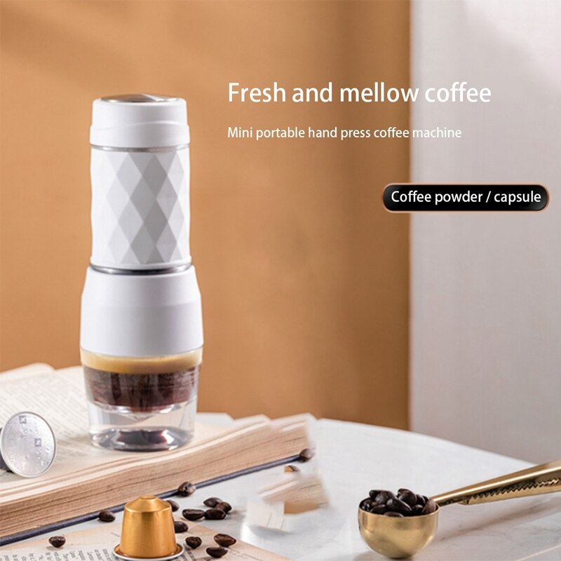 Draagbare Espresso Maker - Mini Espresso Machine Voor Nespresso Pods & Grond Koffie Compact Travel Koffiezetapparaat