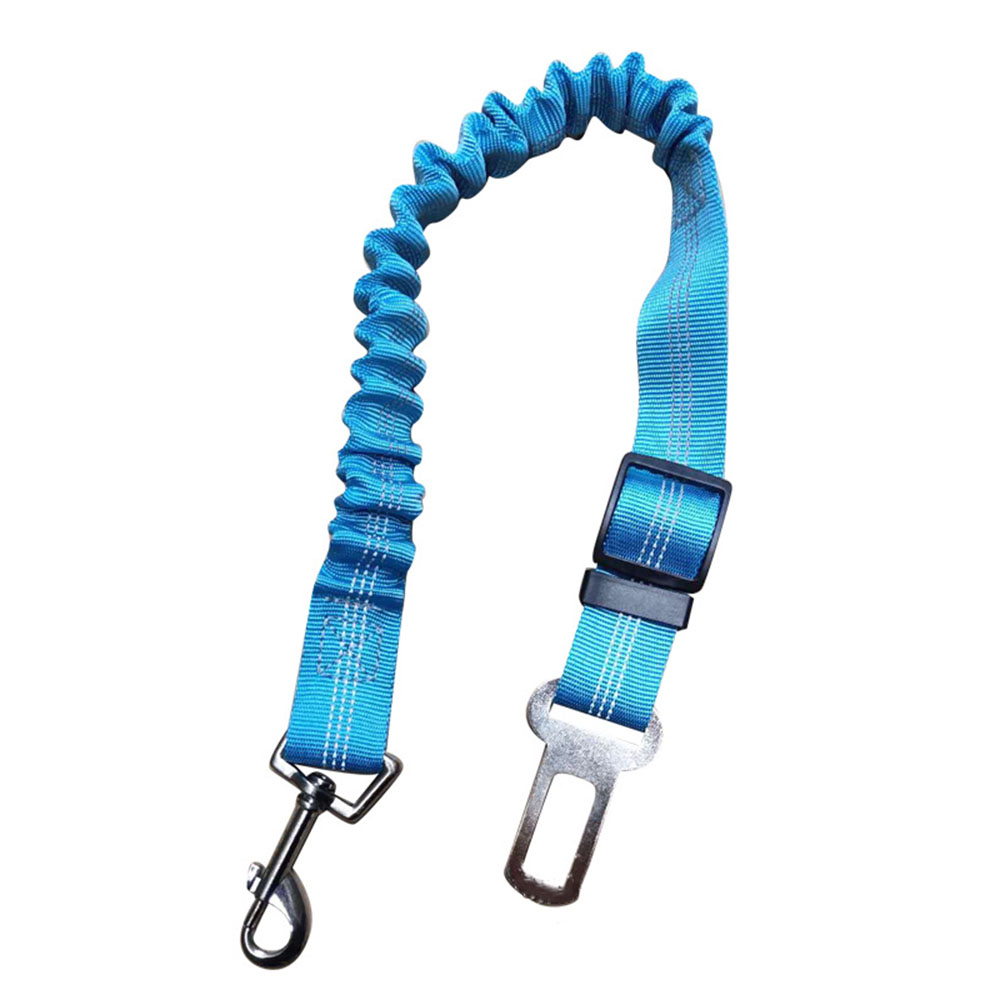 Verbeterde Hond Autogordel Verstelbare Veiligheidsgordels Elastische &amp; Reflecterende Voertuig Nylon Seat Belt Voor Small Medium Large hond: light blue