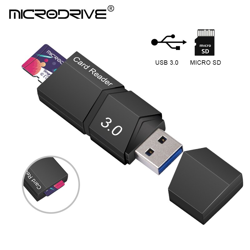 Tarjeta Micro SD TF 8 16 32 64 128 256 GB Clase 10 tarjeta de memoria Flash Microsd 8GB 16GB 32GB 64GB 128GB 256GB para adaptador de teléfono inteligente: USB3.0 card reader