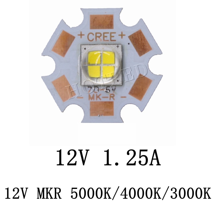 Cree MKR MK-R LED Emitter 15 Watt 6 V 12 V Weiß Warmweiß Taschenlampe LED-Diode Chip Licht 1769LM auf 16mm 20mm Kupfer PCB