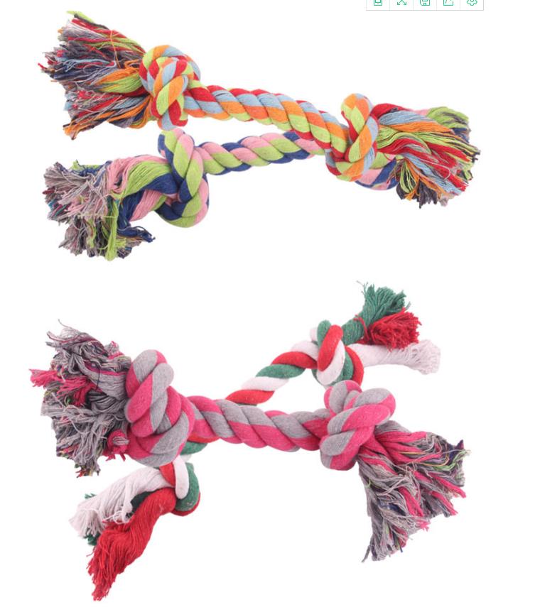 Cuerda de algodón de 18cm para mascota, Juguete para perro, cachorro, gato, nudo masticable, duradera, trenzada, hueso, Limpieza de dientes, Molar, suministros para mascotas (Color aleatorio)