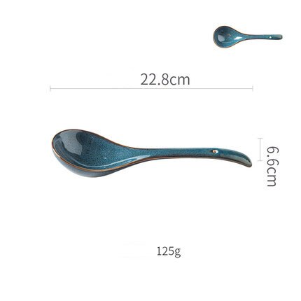 ANTOWALL-cazo cuchara sopera de cerámica para niños, cuchara de arroz sencilla y grande para el hogar, estilo nórdico: spoon L