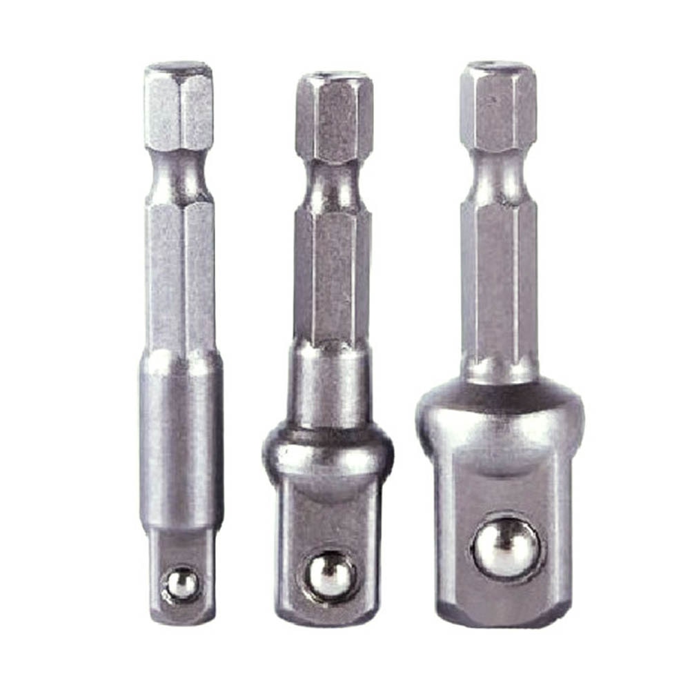 Juego de llaves de vástago hexagonal para taladro eléctrico, 3 uds., taladro para enchufes, adaptador de extensión de broca, 1/4, 3/8, 1/2