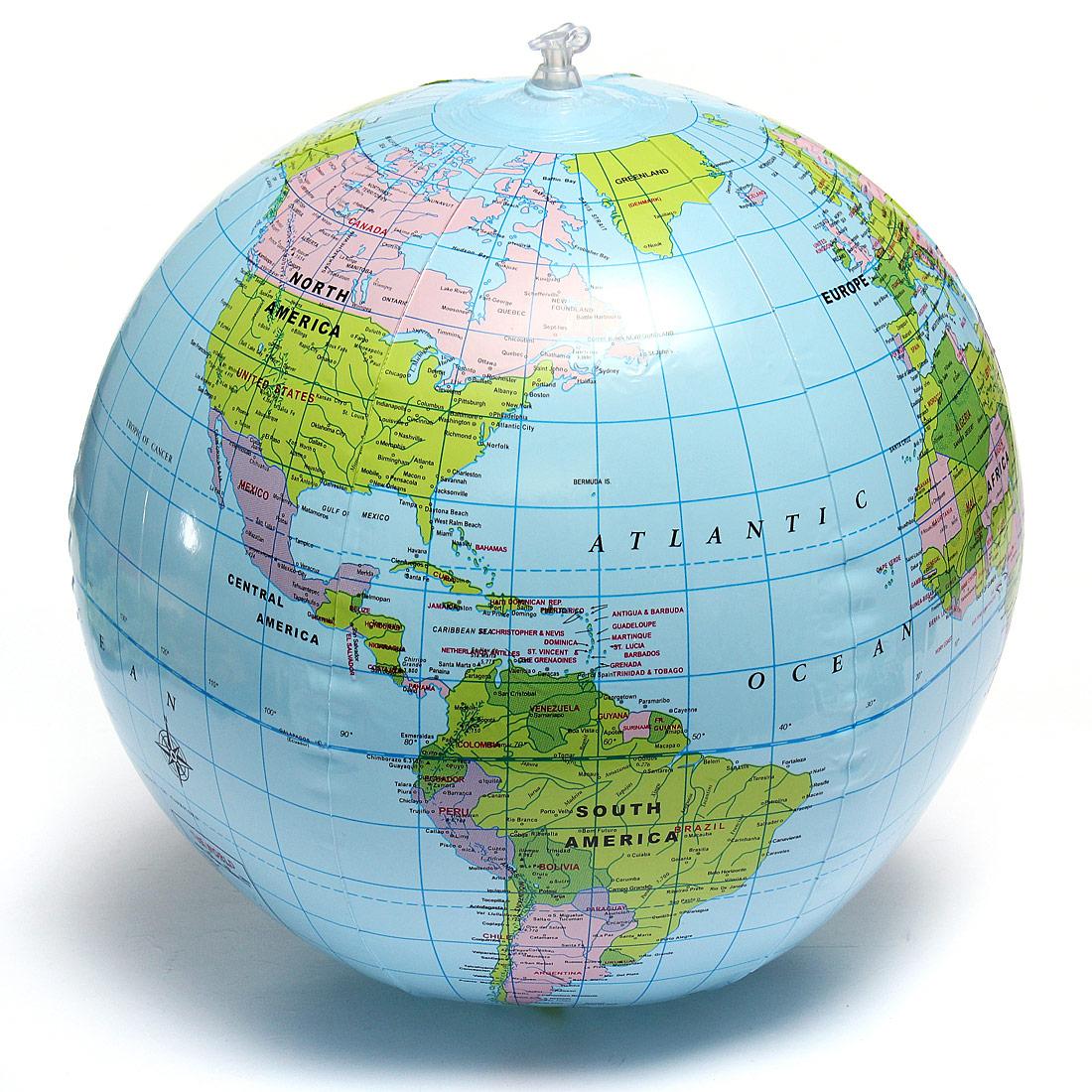 Ballon gonflable de 38cm, boule de plage, terre, océan, carte du monde, apprentissage de la géométrie, fournitures éducatives pour enfants