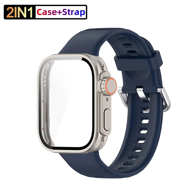 Correa de silicona para Huawei Watch Fit 3 Band con funda protectora de pantalla mejorada a Ultra2 funda para Huawei Fit 3 accesorios de muñeca: Marfil