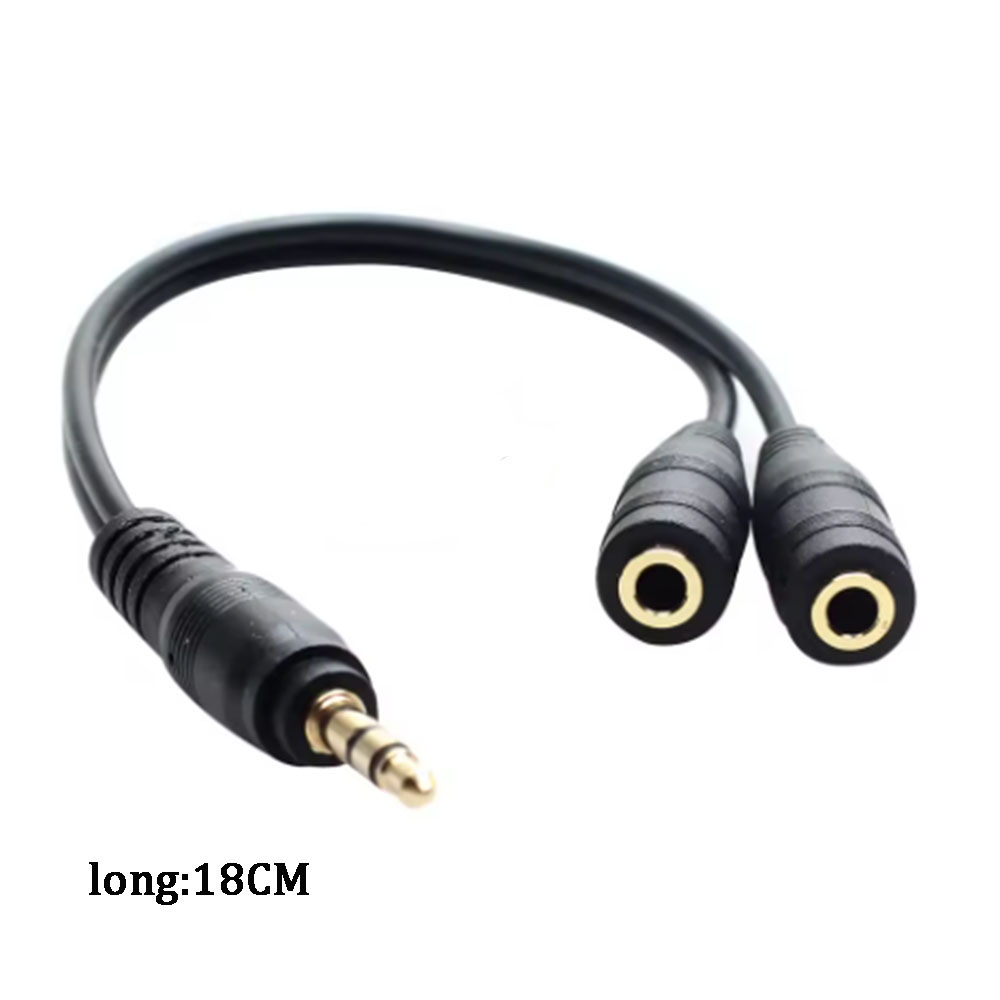 RCA-Kabel, 3,5-mm-Klinkenstecker, Stereo-Audiokabel auf 2 RCA-Buchse, Buchse auf Stecker auf Kopfhörer, AUX-Y-Adapter für DVD-Verstärker: Grau