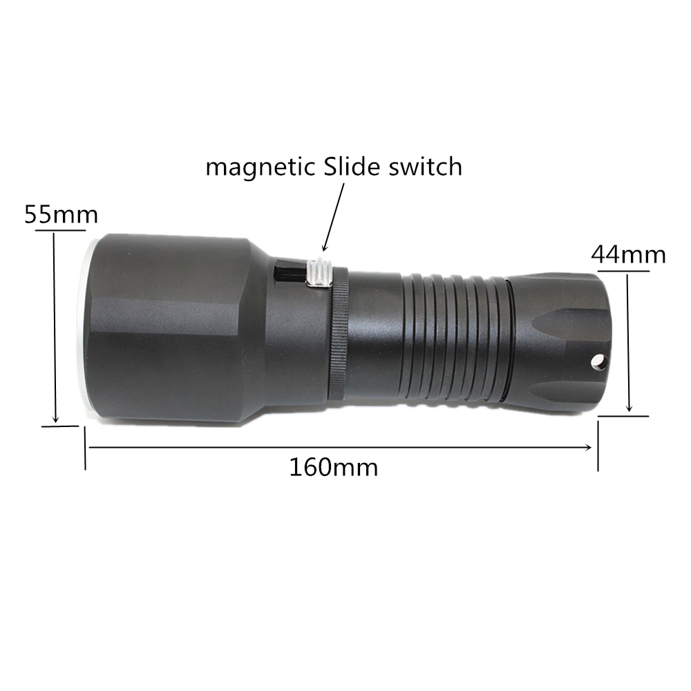 Undervanns 100m scuba vanntett dykker lommelykt xm -l2 led hvitt lys power  by 32650 batteri