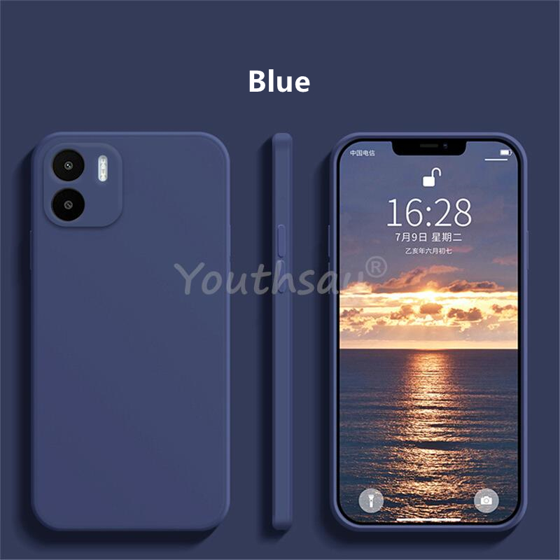 Funda para Xiaomi Redmi A2 A1 A2 + A1 + funda suave y Original de silicona líquida: Tela de algodón / Azul